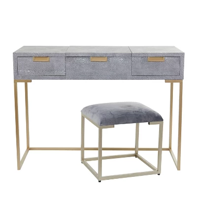 Contemporary Wood Console Table Dressing Table Desk With Mirror And Stool Set - Olivia & May 1 Contemporary Wood Console Table Dressing Table Desk With Mirror And Stool Set - Olivia & May