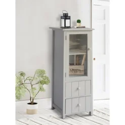 35.58" 2 Drawer Wooden Storage Cabinet With Glass Door And Round Knobs White - The Urban Port 9 35.58" 2 Drawer Wooden Storage Cabinet With Glass Door And Round Knobs White - The Urban Port -Baxton Studio Sale Shop GUEST bec28960 ab63 4ccb 83cc 79325394997a