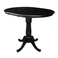 36" Round Top Pedestal Counter Height 12" Drop Leaf Dining Table Black - International Concepts 7 36" Round Top Pedestal Counter Height 12" Drop Leaf Dining Table Black - International Concepts -Baxton Studio Sale Shop GUEST bec71017 70db 4d98 8ffc 9077a9d7e59c