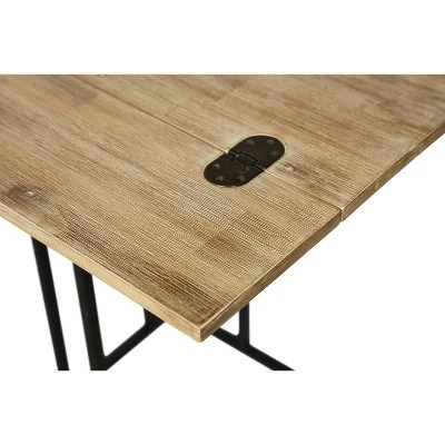 Harton Rustic Expandable C Side Table - Natural Wood - Serta 8 Harton Rustic Expandable C Side Table - Natural Wood - Serta - Image 8