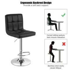 Costway Set Of 4 PU Leather Bar Stool Swivel Bar Chair W/ Adjustable Height 18 Costway Set Of 4 PU Leather Bar Stool Swivel Bar Chair W/ Adjustable Height -Baxton Studio Sale Shop GUEST bf0779e8 babe 4c9f 964a ea92a74339bd