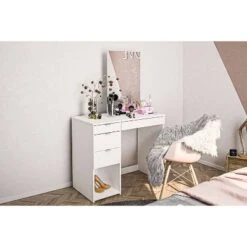 Joplin Vanity With Mirror White - Polifurniture -Baxton Studio Sale Shop GUEST bf88cb95 bb1b 4a9d b308 dfee7c7fa003