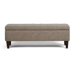 48" Garret Storage Ottoman Linen Look Fabric - Wyndenhall -Baxton Studio Sale Shop GUEST bfb1f8b0 299f 4c7b 8375 460f63d505b9