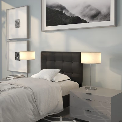 Emma And Oliver Button Tufted Upholstered Headboard 1 Emma And Oliver Button Tufted Upholstered Headboard