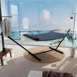 MOEPISY Double Heavy Duty Steel Stand Hammock With Travel Bag - 660 Lbs Capacity, Portable And Easy To Assemble -Baxton Studio Sale Shop GUEST c00bc327 c381 4e89 bb25 44de9486367b