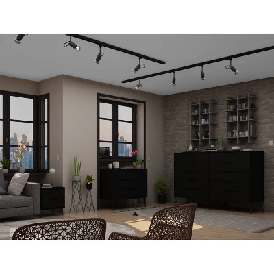 Rockefeller 10 Drawer Dresser, 3 Drawer Dresser And 2 Drawer Nightstand Set - Manhattan Comfort 1 Rockefeller 10 Drawer Dresser, 3 Drawer Dresser And 2 Drawer Nightstand Set - Manhattan Comfort