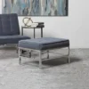 Ashlar Velvet Tufted Ottoman Blue Dusk - Studio Designs Home
