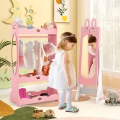 Tangkula Kids Jewelry Armoire Cabinet Free-Standing Full Length Mirror With Storage And 4 Tilt Angles -Baxton Studio Sale Shop GUEST c0c0ce13 3034 4b28 bdbc 0dd8c5d38619