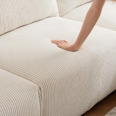 106"W Modular Combination Style Sofa, Modern Minimalist Corduroy Sofa With 2 Comfort Pillows And USB & C Charging Ports 4S - ModernLuxe 12 106"W Modular Combination Style Sofa, Modern Minimalist Corduroy Sofa With 2 Comfort Pillows And USB & C Charging Ports 4S - ModernLuxe - Image 12
