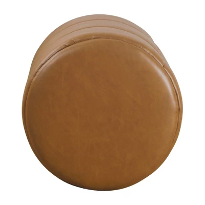 Round Upholstered Ottoman - HomePop 2 Round Upholstered Ottoman - HomePop - Image 2