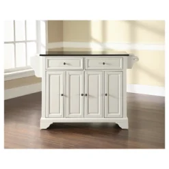LaFayette Solid Black Granite Top Kitchen Island - White - Crosley -Baxton Studio Sale Shop GUEST c0f08c7a acfd 40cd 958d 27e6e4bf6401
