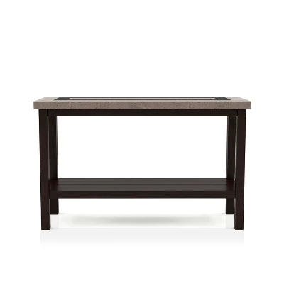 48" Alpinista Faux Marble Console Table Dark Walnut - HOMES: Inside + Out 2 48" Alpinista Faux Marble Console Table Dark Walnut - HOMES: Inside + Out - Image 2