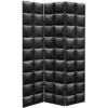 6" Double Sided Glam Leather Print Canvas Room Divider Black - Oriental Furniture