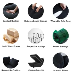 WJShome 160.6" Cloud Modular Sectional Sofa With Storage Ottomans,Convertible Couch Deep Seat For Living Room Sets,Covers Washable&Replaceable -Baxton Studio Sale Shop GUEST c1beef4e 1483 4ee9 b4ca 265a1607fec7