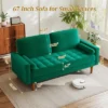 Dyonery 57" Small Loveseat Sofa Made Of Velvet Fabric Small Couch For Bedroom, Comfy Love Seat With Deep Seat Spring Cushion, Solid Wood Frame