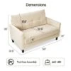 Dyonery 50" Small Loveseat Sofa Small Couch For Living Room, Bedroom, Office, Comfy Love Seat With Deep Seat Spring Cushion