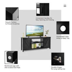 Costway 59'' TV Stand Media Console Center W/ Storage Cabinet For 65'' TV NaturalBlackCoffee -Baxton Studio Sale Shop GUEST c2a770ad 9632 4640 9cbd 2b67e3627e7e