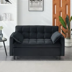 SKRAN Convertible Sleeper Sofa Bed LoveSeat Casual Couch Velvet Sofa, With Pull-Out Bed And Adjustable Backrest For Home Apartment Living Room -Baxton Studio Sale Shop GUEST c32079ac 77bd 47aa acb4 1435858b089e