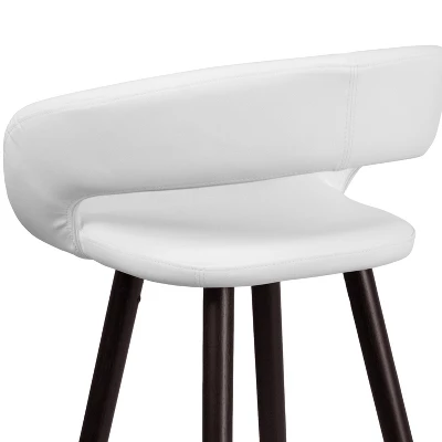 Emma And Oliver 29"H Wood Rounded Open Back Barstool 5 Emma And Oliver 29"H Wood Rounded Open Back Barstool - Image 5