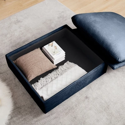 NicBex Couches For Living Room 3-Seater Sofa Sectional Couch Corduroy L-Shaped Upholstered Sofa With 3 Waist Pillows And Storage Footstool 2 NicBex Couches For Living Room 3-Seater Sofa Sectional Couch Corduroy L-Shaped Upholstered Sofa With 3 Waist Pillows And Storage Footstool - Image 2