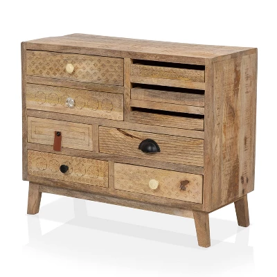 Serreno 6 Drawers Accent Cabinet Natural - Furniture Of America 1 Serreno 6 Drawers Accent Cabinet Natural - Furniture Of America