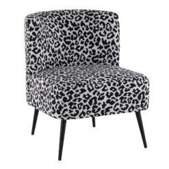 Fran Contemporary Leopard Fabric Slipper Chair - LumiSource -Baxton Studio Sale Shop GUEST c3c2ed45 f473 47ba a3f9 7749edf2c23d