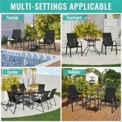 Yaheetech Set Of 2 Outdoor Texteline Stackable Dining Chairs With Backrest/ Armrests For Garden, Lawn, Porch, Backyard Pool 13 Yaheetech Set Of 2 Outdoor Texteline Stackable Dining Chairs With Backrest/ Armrests For Garden, Lawn, Porch, Backyard Pool -Baxton Studio Sale Shop GUEST c3e6197a a5e5 4e24 b612 072b4c71af48
