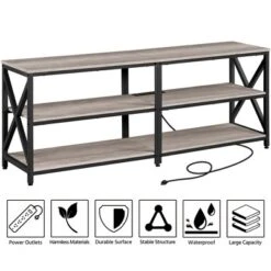 Yaheetech Vintage 3-layer TV Stand TV Console With Power Outlet -Baxton Studio Sale Shop GUEST c42a3f60 7cec 42ba b6ff fd58ae0f076e