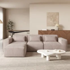 WJShome Modular Sectional Sofa Couch,118.62" L Shaped Cloud Couch With 1 Ottomans,Minimalist 4 Seater Convertible Sofa For Living Room -Baxton Studio Sale Shop GUEST c42a404c e3a9 4f5e aba2 6b080e25ce50