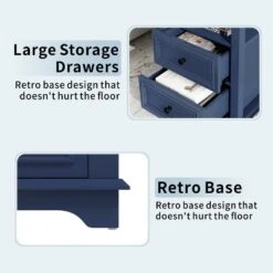 MUUEGM 18.1" Farmhouse Night Stand| Rustic Wood End Table With Charging Station, Open Shelf, 2 Storage Drawers -Baxton Studio Sale Shop GUEST c42acb2c 75aa 4ae0 a5aa c48805463547