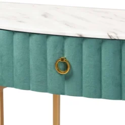 1 Drawer Beale Velvet Upholstered And Brushed Console Table Green/Gold - Baxton Studio -Baxton Studio Sale Shop GUEST c48a2fad ca55 4d81 945d b8e7beefa521