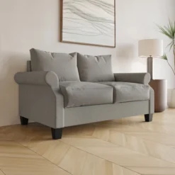 ChaletPosh Linen Love Seat -Baxton Studio Sale Shop GUEST c4db2572 f821 4c81 b434 896536c5a823