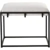 Uttermost Paradox 24" Wide Matte Black And White Small Bench