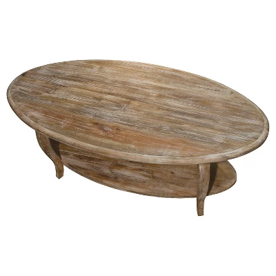 Alaterre Furniture 48" Oval Coffee Table Driftwood Rust: Farmhouse Style, Wood Shelf, For Living Room 1 Alaterre Furniture 48" Oval Coffee Table Driftwood Rust: Farmhouse Style, Wood Shelf, For Living Room