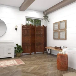 Traditional Wood Room Divider Screen Red - Olivia & May -Baxton Studio Sale Shop GUEST c5b22f3e 4b30 4c76 a22d 61364deb3178