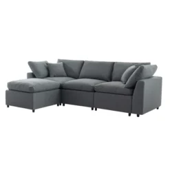 104" L-Shaped Modular Sofa With Reversible Chaise, Down Filled Upholstery Convertible Sectional Couch 4L - ModernLuxe -Baxton Studio Sale Shop GUEST c5b24824 f25b 44b2 90a6 660ce093150f