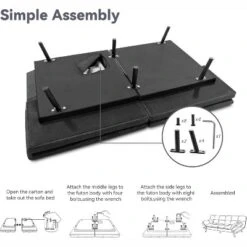 Dyonery 71" Futon Sofa Bed,Cozy Convertible Loveseat Sleeper, Linen Fabric Couch With Adjustable Back & Arms For Living Room, Guest Room - Light Gray -Baxton Studio Sale Shop GUEST c5e6cb50 9902 4c50 b3b5 7ee05fed0bf9