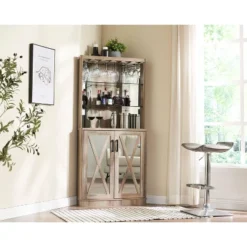 Home Source Grey Wash Corner Bar Cabinet With Mirrored Panels 15 Home Source Grey Wash Corner Bar Cabinet With Mirrored Panels -Baxton Studio Sale Shop GUEST c5f43fe6 4c12 4e5b ab12 86a71d35972f