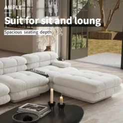 WJShome 4-Piece 109.83" L-shape Large Sectional Sofa With Removable Ottomans For Living Room -Baxton Studio Sale Shop GUEST c6512561 9bb5 4bc7 aa30 84a9a43781ef