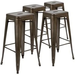 Flash Furniture 30" High Metal Indoor Bar Stool - Stackable Set Of 4 -Baxton Studio Sale Shop GUEST c674cd86 3266 4a6c 903b 977c522923b3