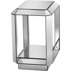 Studio 55D Modern Mirrored Rectangular Accent Side End Table 21" X 16" With Open Shelf Beveled For Living Room Bedroom Bedside -Baxton Studio Sale Shop GUEST c6772ed8 e4e3 450f b0a9 37cfee2ca798