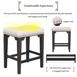 3 PCS Counter Height Wood Dining Table Set, Pub Set Foldable Table With 2 Saddle Stools-ModernLuxe 16 3 PCS Counter Height Wood Dining Table Set, Pub Set Foldable Table With 2 Saddle Stools-ModernLuxe -Baxton Studio Sale Shop GUEST c695a1c9 9619 445b 8b0d 9afbb42a8854