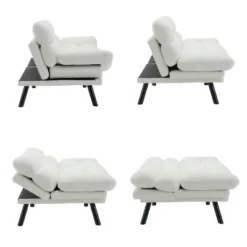 70" Convertible 2-Seater Sleeper Sofa Bed,Modern White Teddy Fabric Couch With Metal Legs For Small Space Living Room Apartment-Baofuwish 11 70" Convertible 2-Seater Sleeper Sofa Bed,Modern White Teddy Fabric Couch With Metal Legs For Small Space Living Room Apartment-Baofuwish -Baxton Studio Sale Shop GUEST c696b70d 9a80 4908 b7ed fb913d0b5881