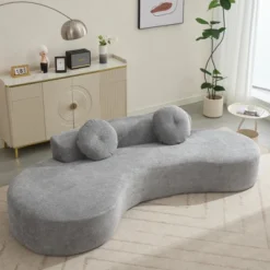 NicBex Couches For Living Room Cloud Couch 105.5'' Curved Sofa Modern Minimalist Corduroy Upholstered 3-4 Seater Sofa Couch With 2 Pillows -Baxton Studio Sale Shop GUEST c71f489c f55e 47a1 b1e7 4e92c7d23490