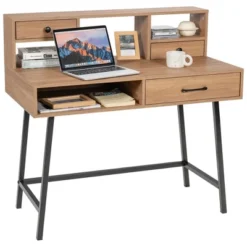 Costway Makeup Vanity Table Computer Writing Desk Storage With Drawer Shelf Industrial -Baxton Studio Sale Shop GUEST c7a3bcb8 d2ee 40b3 84eb 02f81cb31a7b