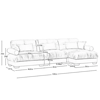 Christopher Knight Home Clare Modular Oversized Button Tufted Velvet Sectional Sofa With Movable Ottomans 2 Christopher Knight Home Clare Modular Oversized Button Tufted Velvet Sectional Sofa With Movable Ottomans - Image 2