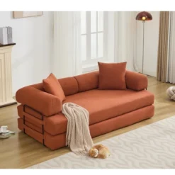 NicBex Oversized Upholstered Floor Sofa Bed With Convertible Folding Design,2-Seater Futon Couch Sleeper Sofa For Living Room,Bedroom -Baxton Studio Sale Shop GUEST c7b023f0 cc0e 421e 9898 abc2913ccaec