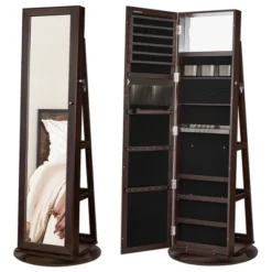 Songmics Mirror Jewelry Cabinet Organizer 360° Rotating Jewelry Armoire Storage Box -Baxton Studio Sale Shop GUEST c7c2a53c 6d73 447b b562 16ba0bcde0ea