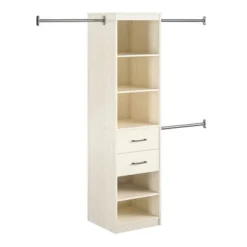 Kelly 5 Shelf 2 Drawer Closet Organizer With 3 Adjustable Hanging Rods Ivory Oak - Novogratz -Baxton Studio Sale Shop GUEST c7dbb06c 46b0 4f09 bbae bb1242499e12