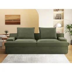 NicBex Couches For Living Room Oversized 4 Seater Couch Corduroy Fabric Upholstered Sofa Wide Armrests Compressed Sofa In A Box, No Assembly -Baxton Studio Sale Shop GUEST c80d5fb4 e195 4dde b1c0 c8a2cf54f875